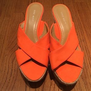 Orange Nine West Wedges